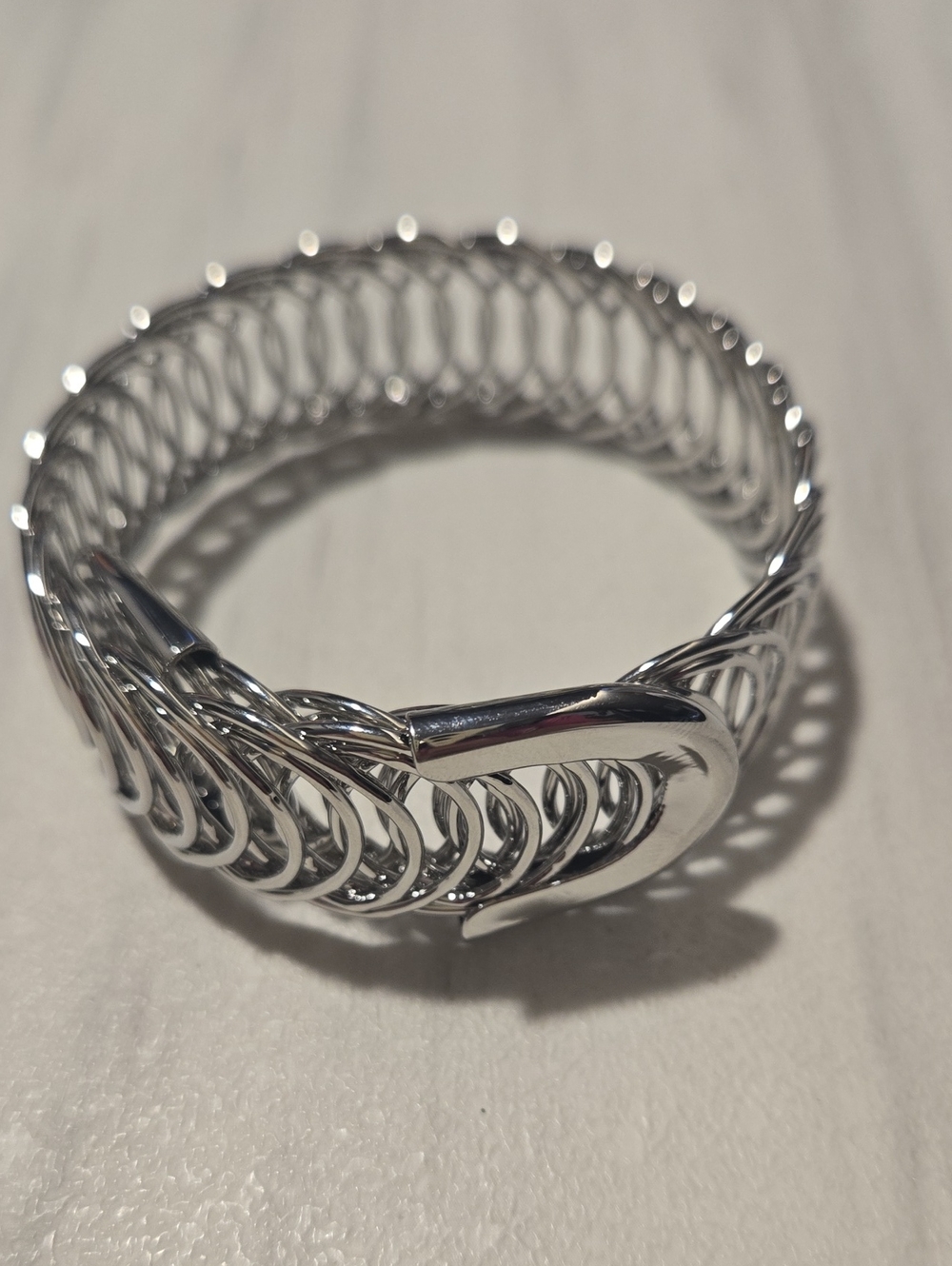 Silver-Tone Woven Link Stretch Bracelet - Women Jewelry